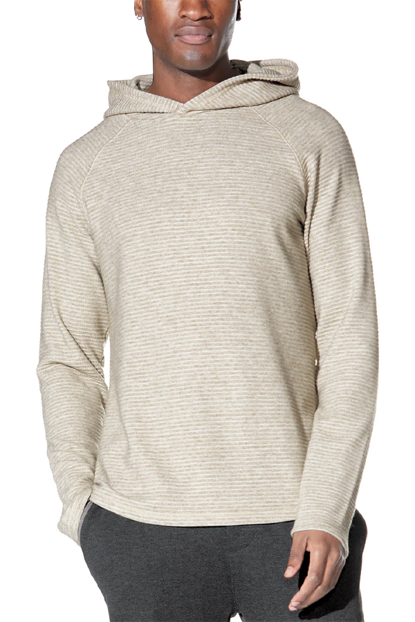Wolfe Waffle Knit Hoodie | Heather Khaki - Thumbnail Image Number 1 of 3