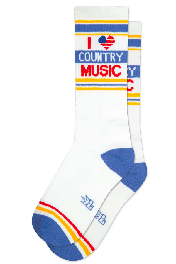 I Heart Country Music Gym Socks - Thumbnail Image Number 1 of 2