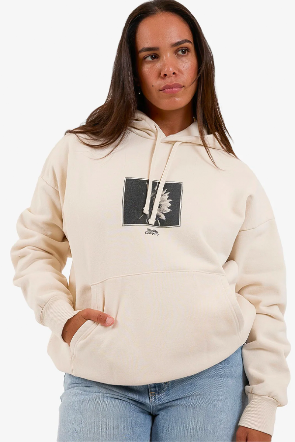 Dark Lily Fleece Hood | Heritage White - Thumbnail Image Number 1 of 3
