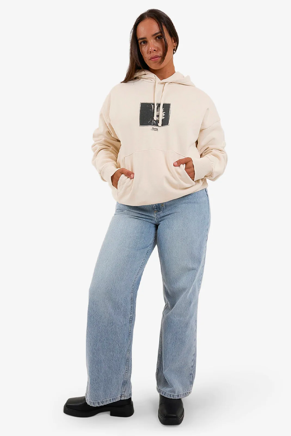Dark Lily Fleece Hood | Heritage White - Visual Media Number 2 of 3