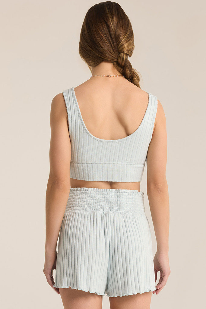 Zoe Rib Tank Bra | Snowflake Blue - Thumbnail Image Number 2 of 2