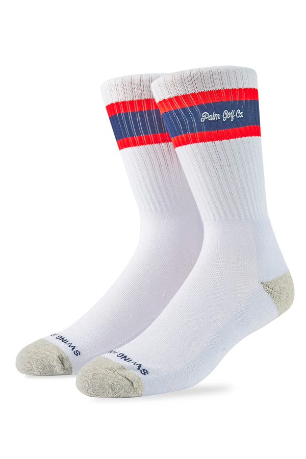 PGC Crew Sock | White/Blue/Red - Thumbnail Image Number 1 of 3