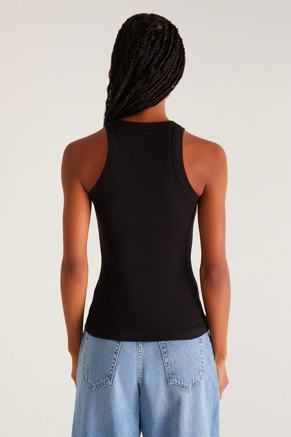 Lilly Rib Tank | Black - Thumbnail Image Number 4 of 4