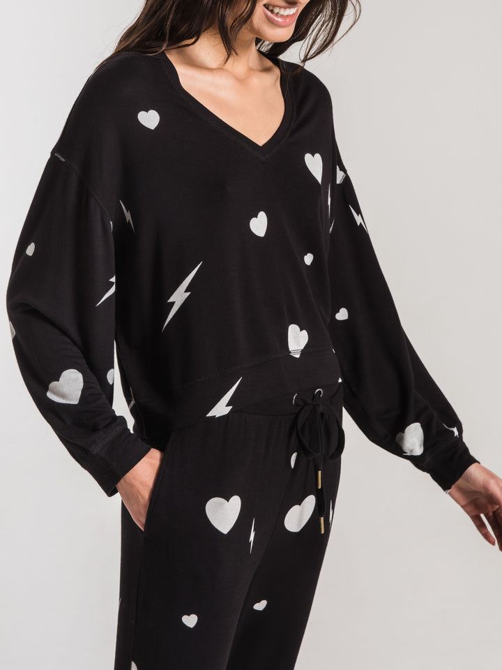 Premium Amor Bolt Pullover | Black - Thumbnail Image Number 1 of 2