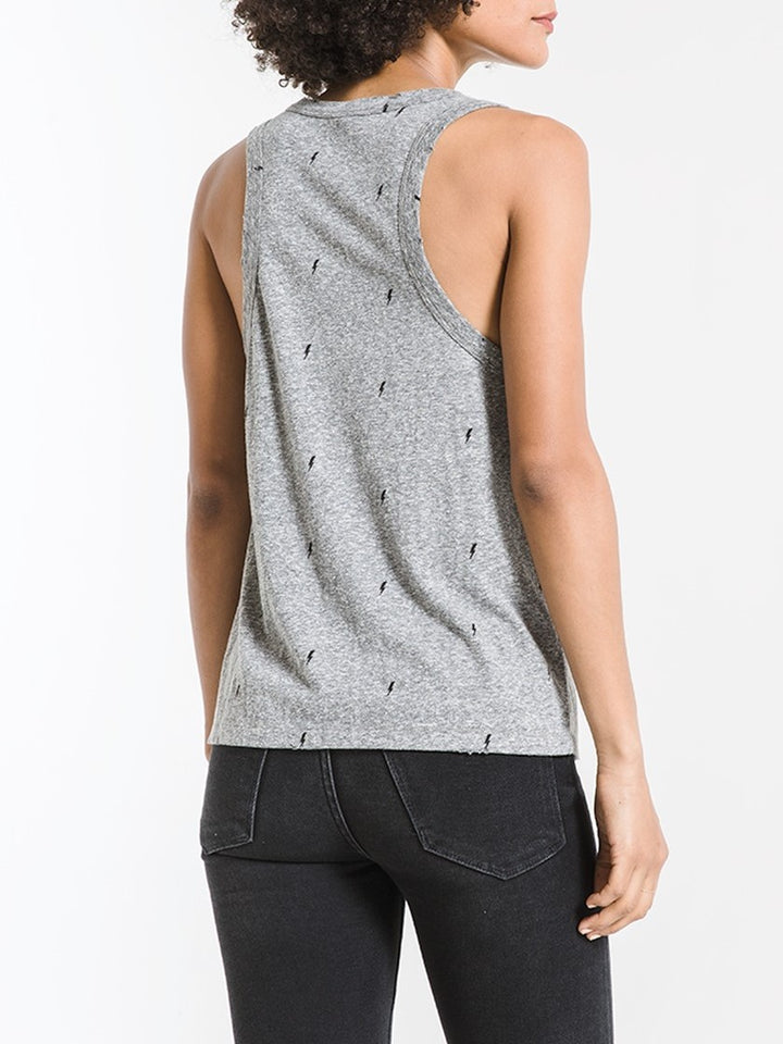 Lightning Bolt Racer Tank | Heather Grey - Thumbnail Image Number 2 of 3