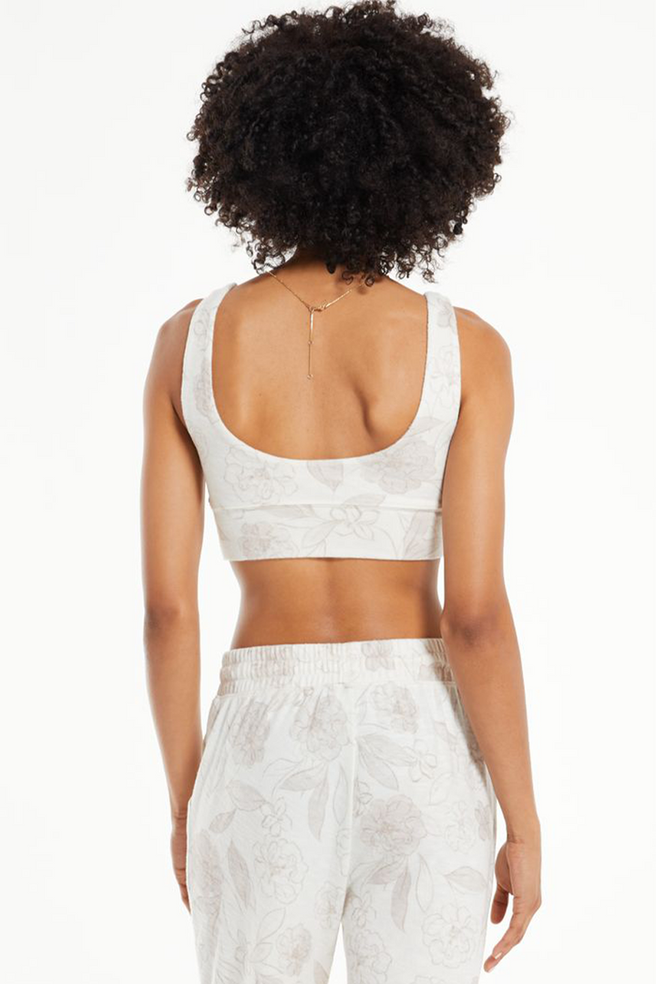 Zoe Floral Tank Bra | Bone - Thumbnail Image Number 2 of 2
