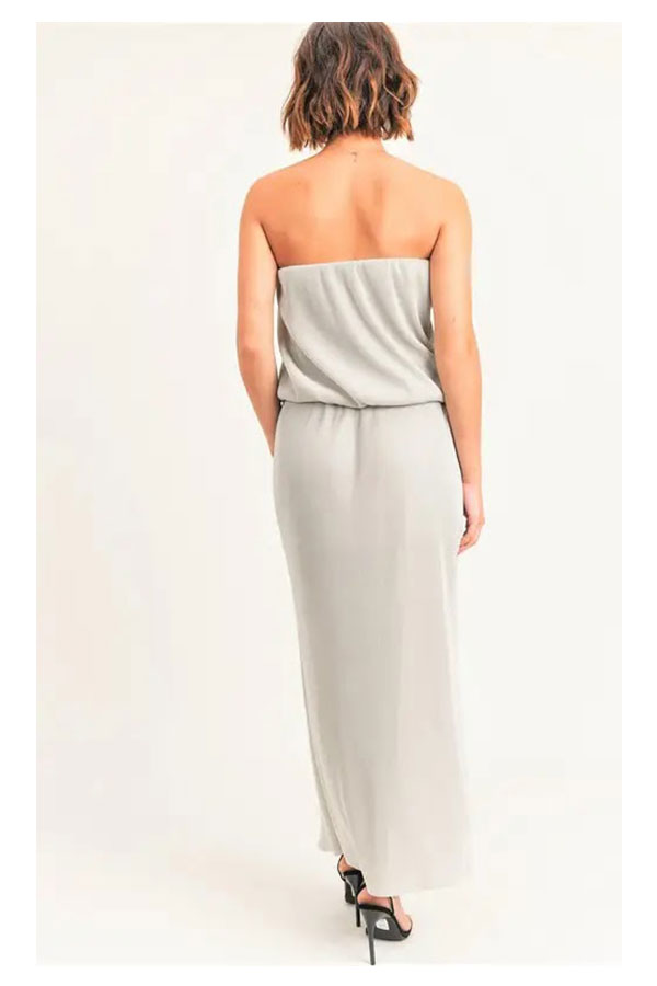 Willow Strapless Dress | Silver - Visual Media Number 2 of 2