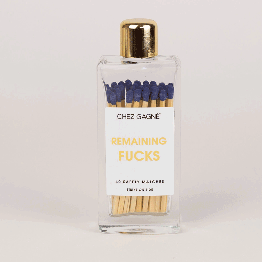 Remaining Fucks Glass Bottle Matches - Visual Media Number 1 of 1