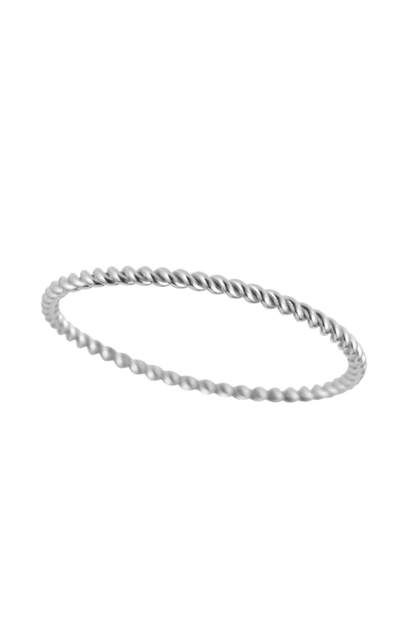 Dainty Twisted Stacker Band | Silver - Visual Media Number 1 of 2
