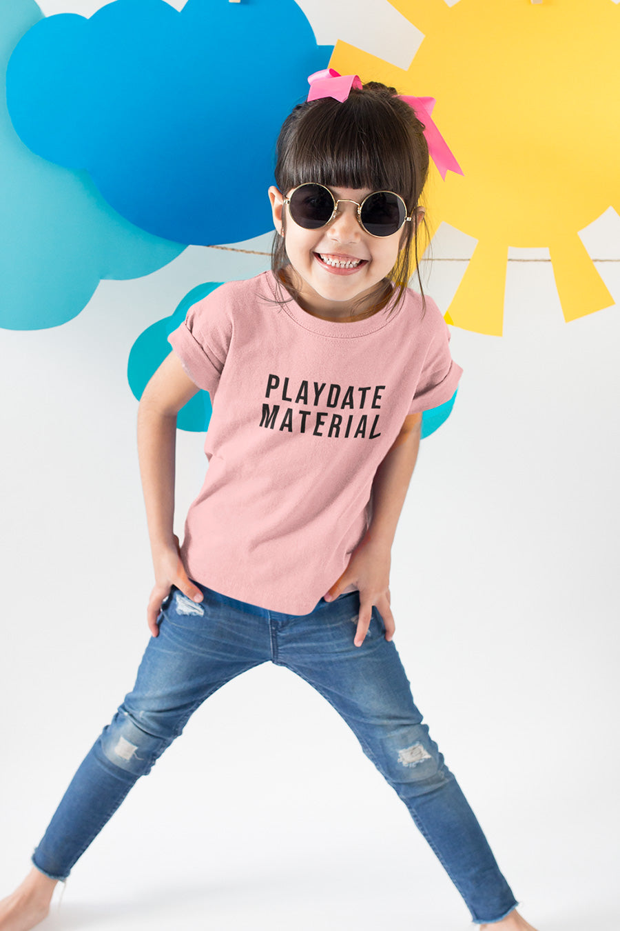 Playdate Material Kids Tee | Ballerina Pink - Visual Media Number 1 of 1
