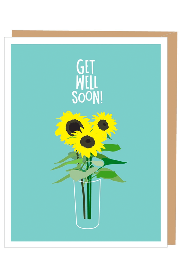 Sunflowers Get Well Card - Thumbnail Image Number 1 of 2