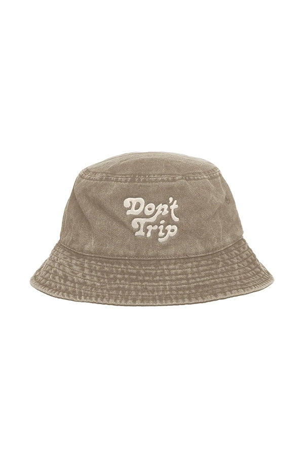 Free & Easy Dont Trip Washed Bucket Hat | Khaki - Visual Media Number 1 of 1