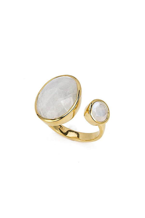 Double Bezel Gemstone Ring | Moonstone - Visual Media Number 1 of 1
