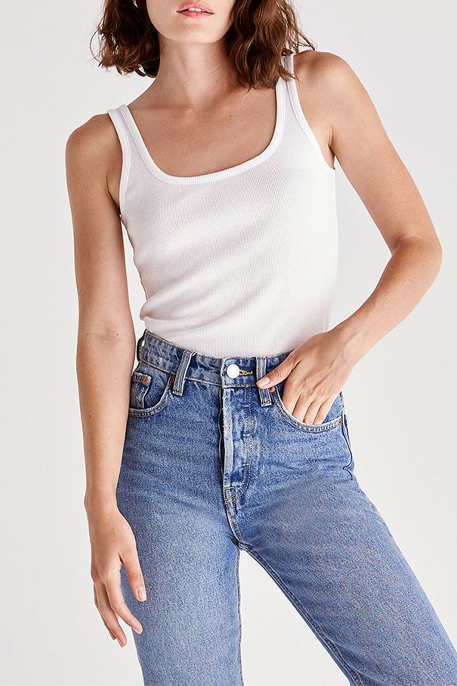 Ellen Rib Tank | White