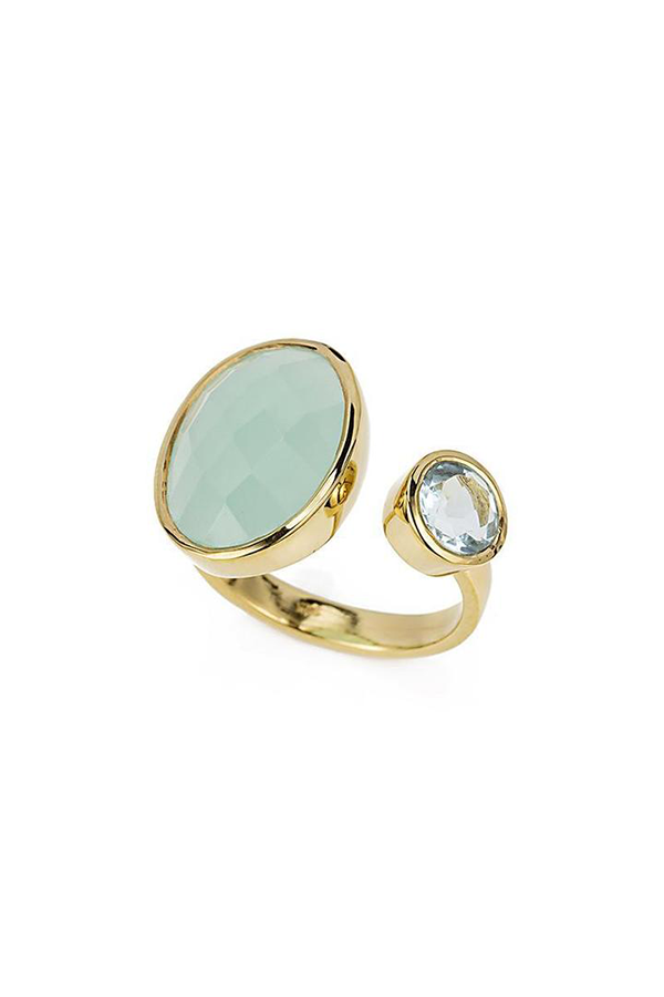 Kyoto Double Bezel Ring | Chalcedony/Blue Topaz - Visual Media Number 1 of 1