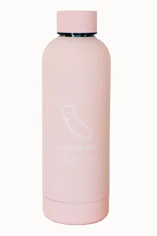 I Fucking Love California Water Bottle | Light Pink - Visual Media Number 1 of 1