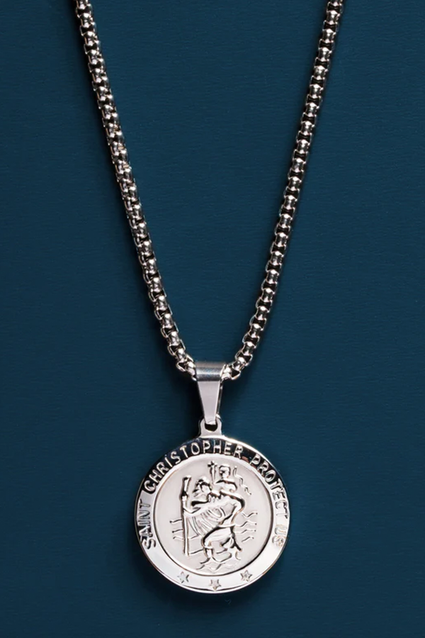 Waterproof Saint Christopher Necklace 22" - Visual Media Number 1 of 1