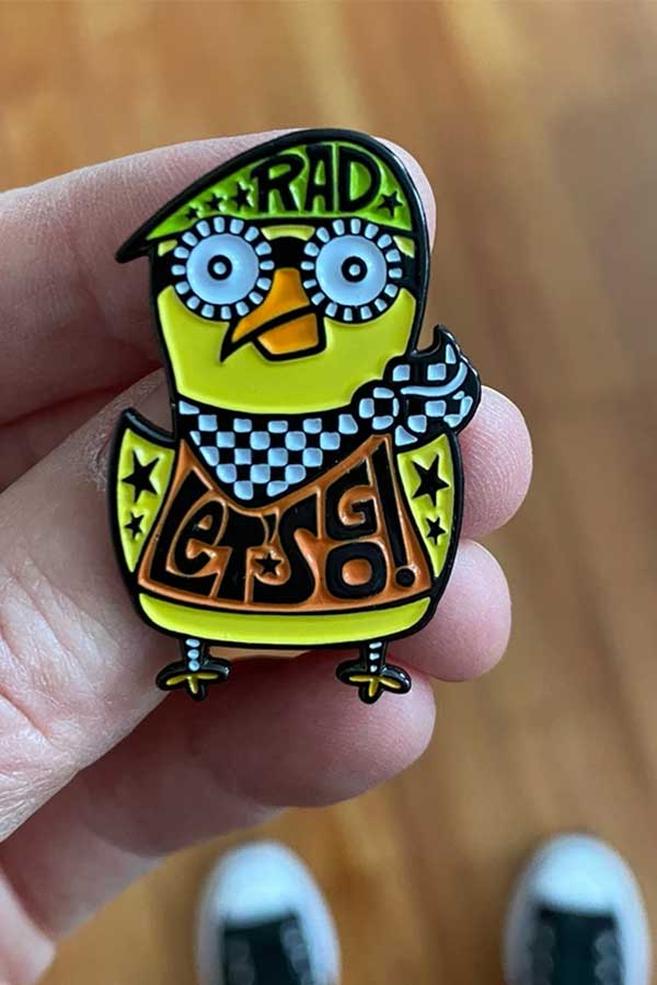 Rad Bird Enamel Pin - Thumbnail Image Number 2 of 2