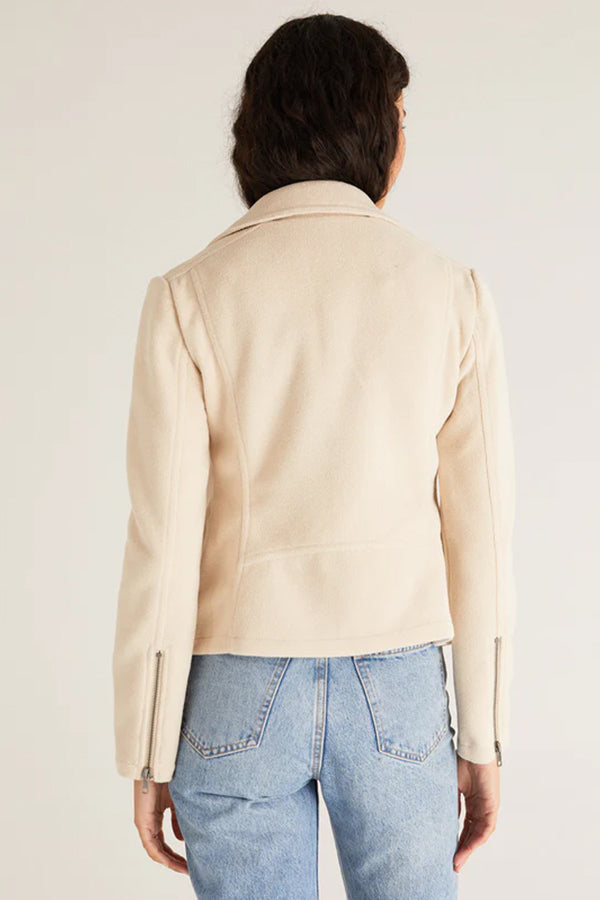 Brandy Moto Jacket | Ecru - Thumbnail Image Number 2 of 3