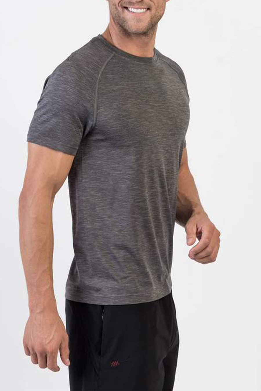 Reign Tech Short Sleeve | Asphalt Heather - Visual Media Number 2 of 3