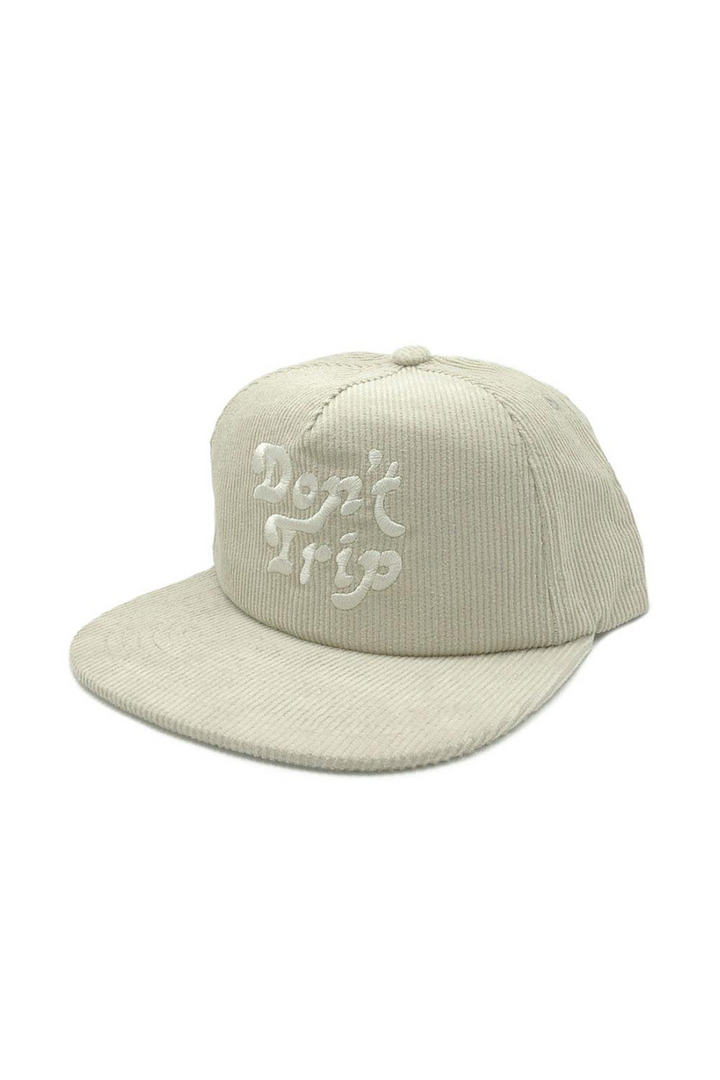 Dont Trip Corduroy Snapback Hat | Cream - Thumbnail Image Number 1 of 2