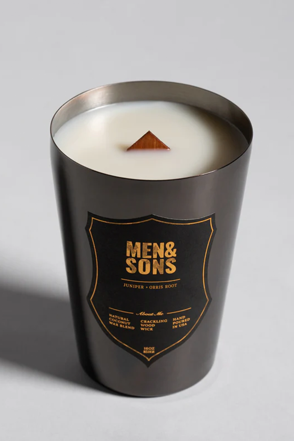 Juniper + Orris Root Candle | Black Tin 16oz - Visual Media Number 1 of 1