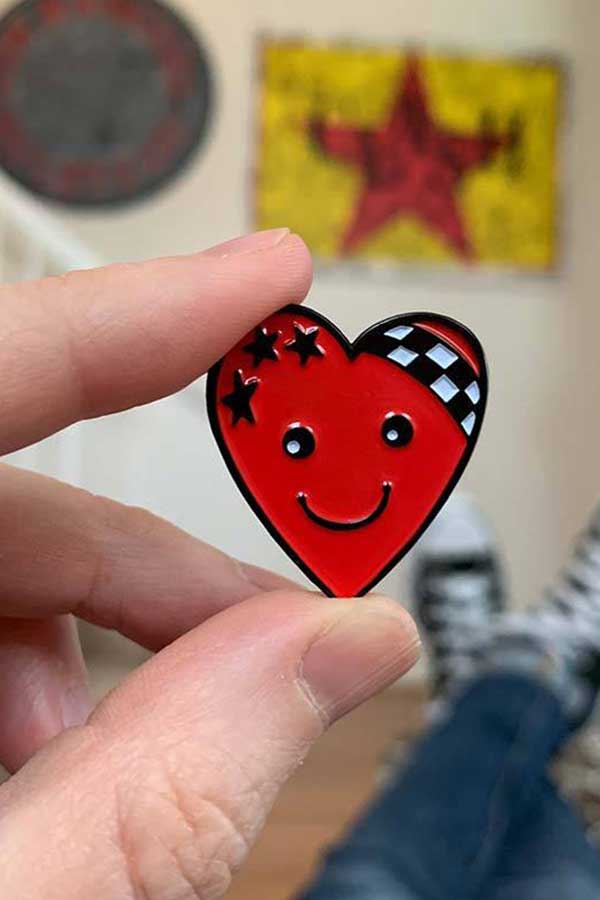 Little Rudie Enamel Heart Pin - Visual Media Number 1 of 1
