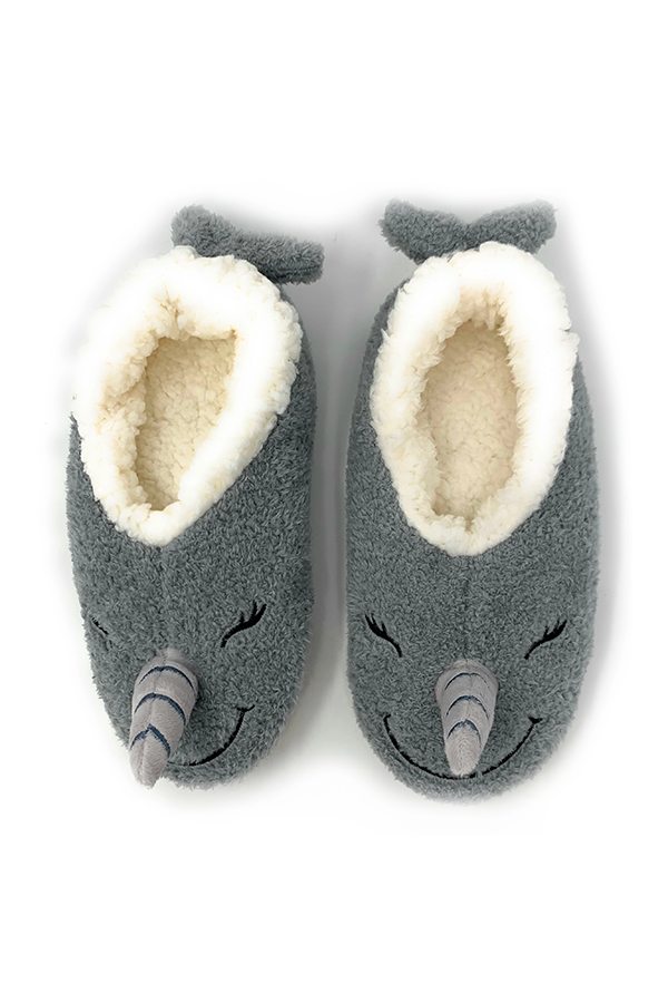 Womens Fluffy Slipper | Narwhal - Main Image Number 1 of 1