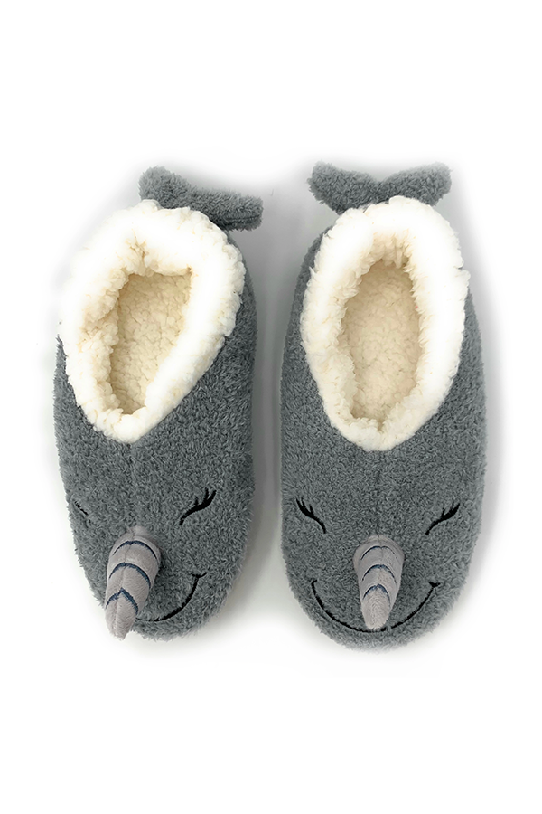 Womens Fluffy Slipper | Narwhal - Visual Media Number 1 of 1