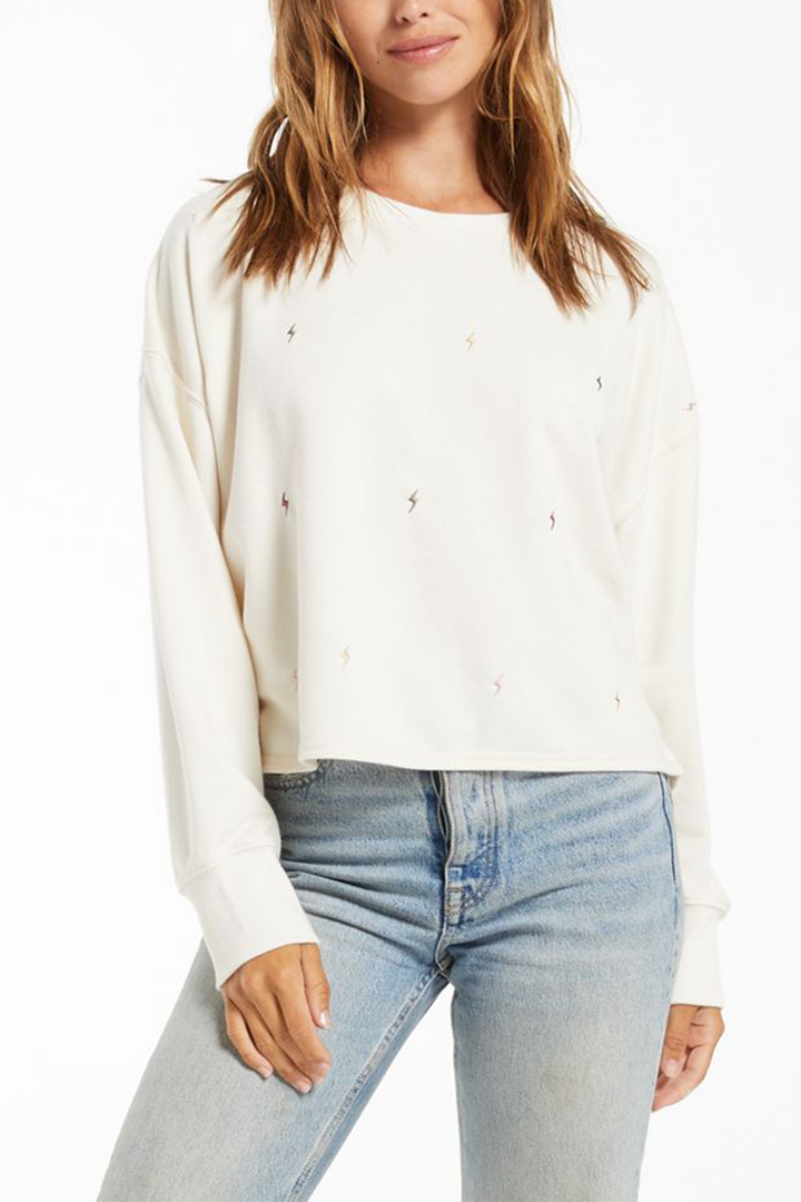 Amelia Mini Bolt Pullover | Bone - Thumbnail Image Number 1 of 2