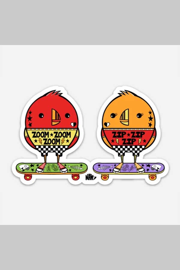 Rad Bird Crew | The Twins Bird Sticker - Visual Media Number 1 of 1