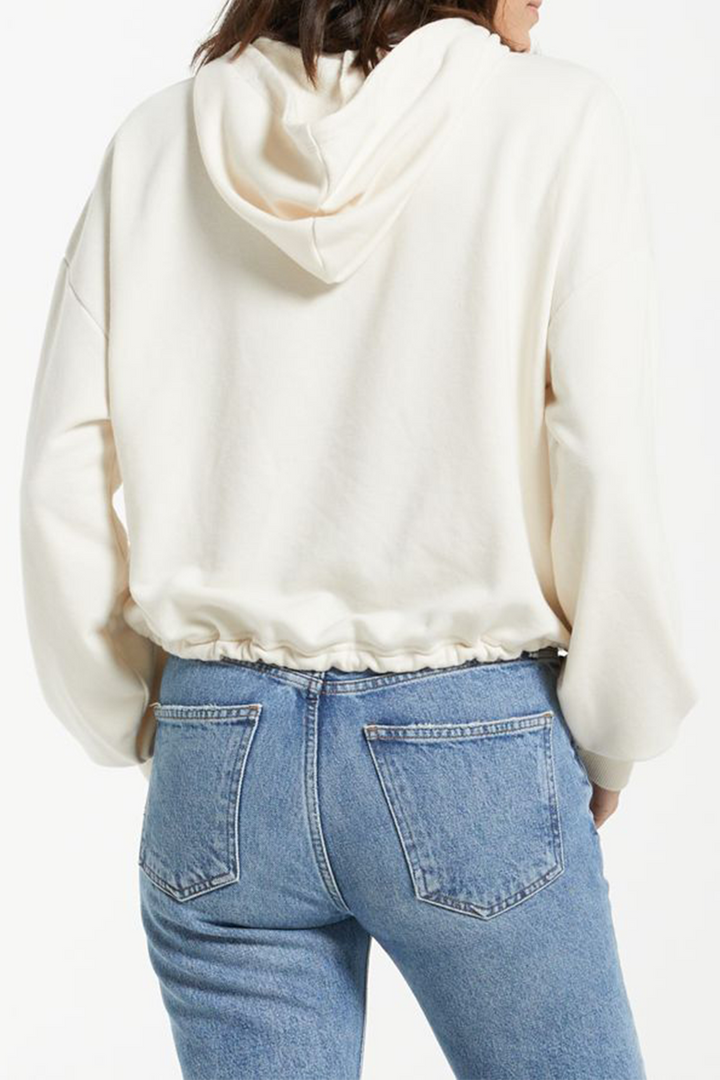 Ariel Loop Terry Hoodie | Bone - Thumbnail Image Number 3 of 3