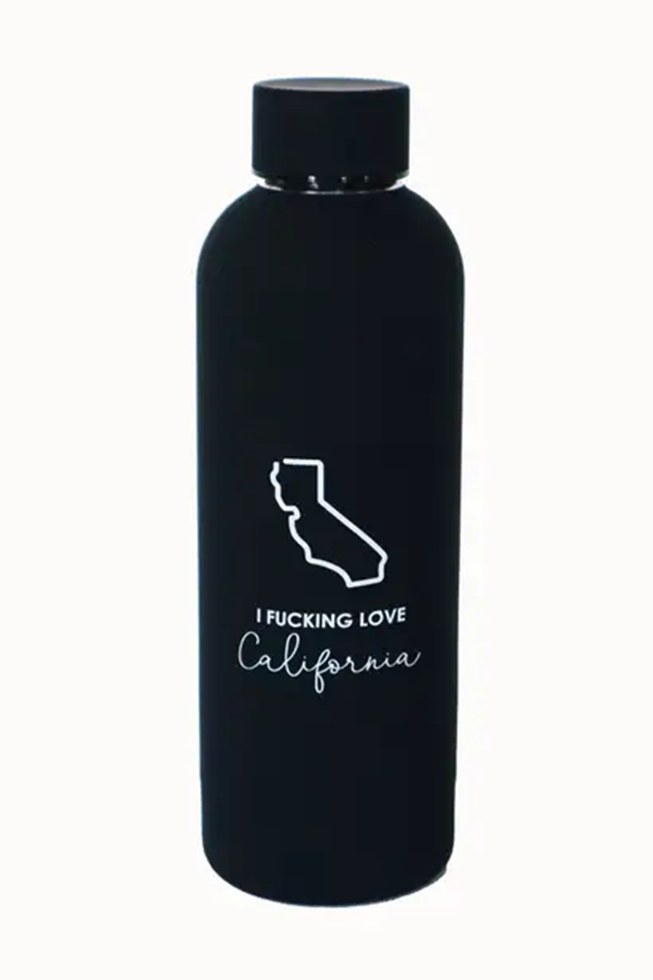 I Fucking Love California Water Bottle | Black - Visual Media Number 1 of 1