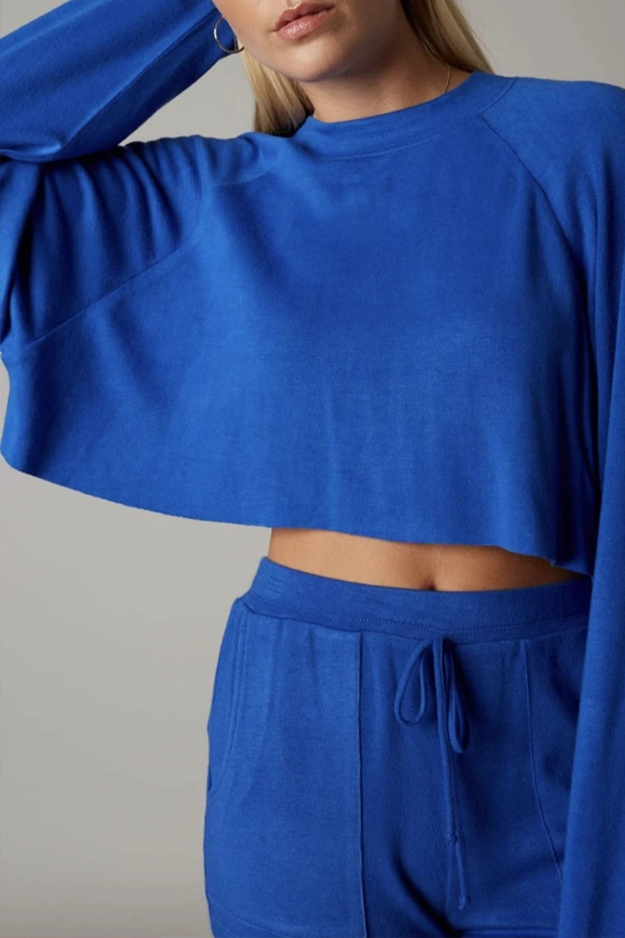 Soft Crop Pullover | Cobalt - Visual Media Number 1 of 2