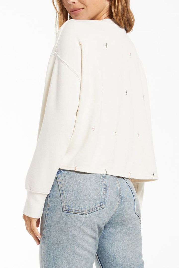 Amelia Mini Bolt Pullover | Bone - Thumbnail Image Number 2 of 2