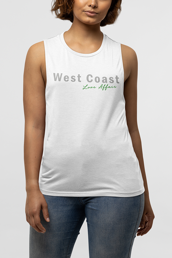 Love Affair Muscle Tee | White / Green - Visual Media Number 1 of 1