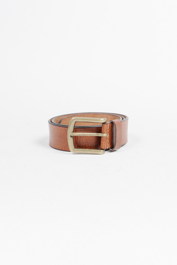 Wide Leather Belt | Tan - Thumbnail Image Number 1 of 2