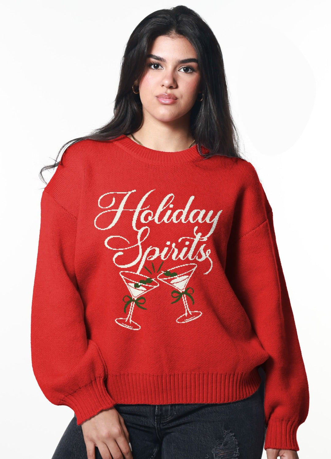 Holiday Spirits Pullover | Red - Visual Media Number 1 of 1