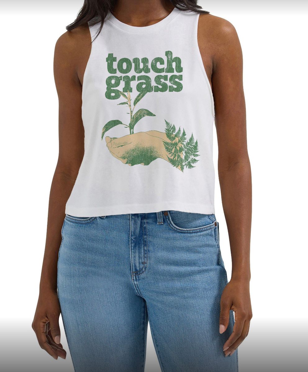 Touch Grass Tank | White - Visual Media Number 1 of 1