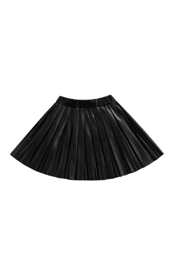 Megan Pleated Kids Skirt | Black - Main Image Number 1 of 1