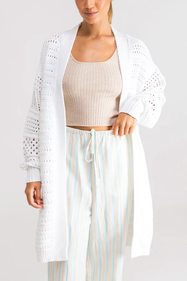 Chunky Knit Cardigan | Off White - Main Image Number 1 of 3