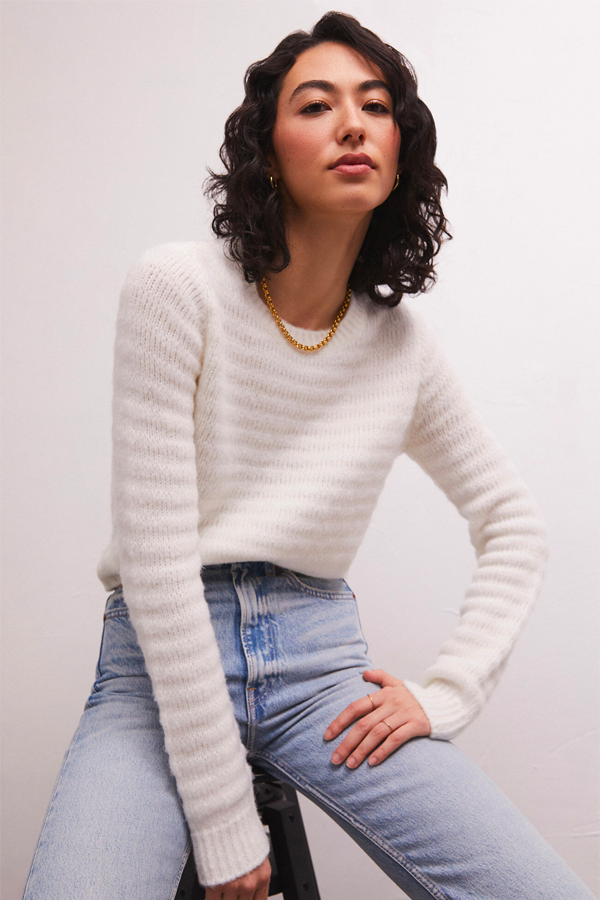 Bowie Cropped Sweater | Sandstone - Thumbnail Image Number 1 of 2
