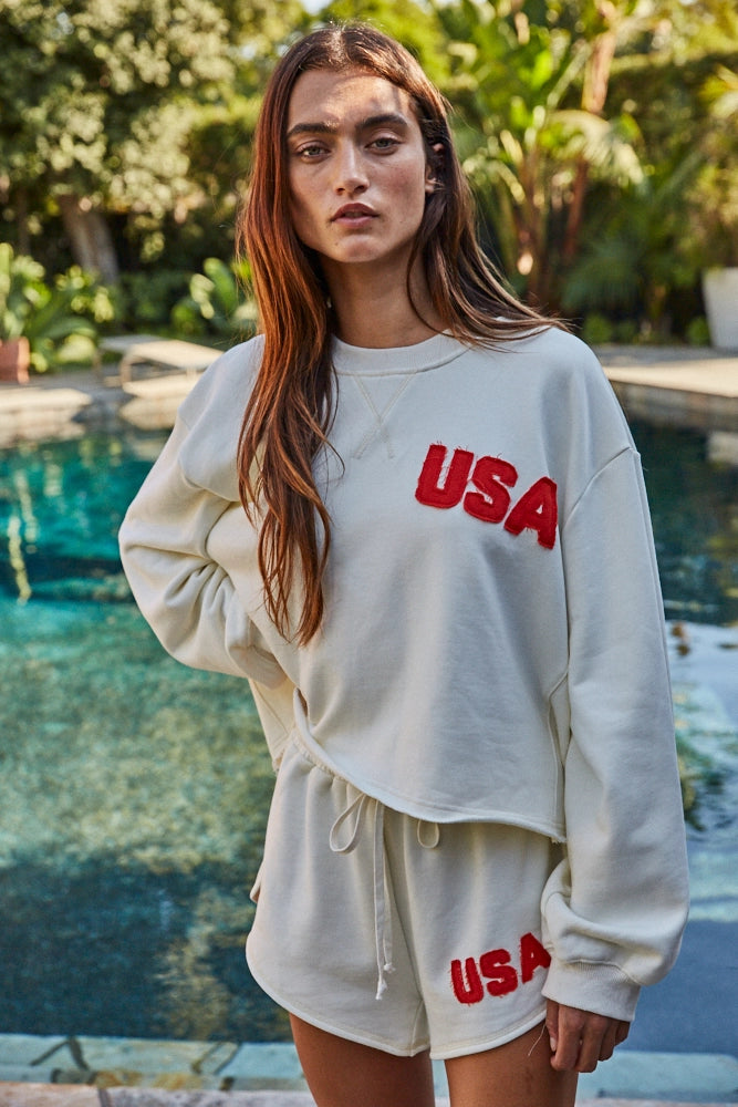 USA Knit Cotton Crew | Ivory - Visual Media Number 1 of 2