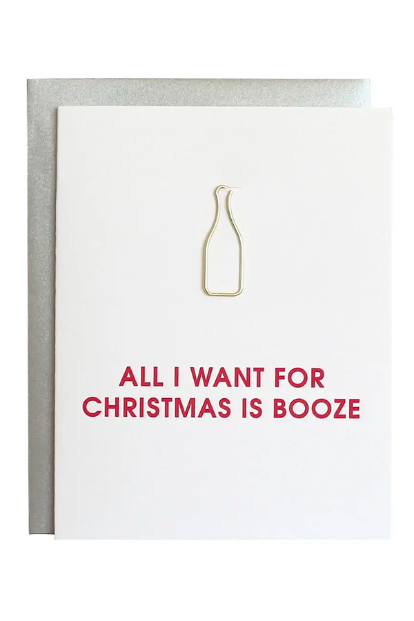 Christmas Is Booze Paperclip Card - Main Image Number 1 of 1