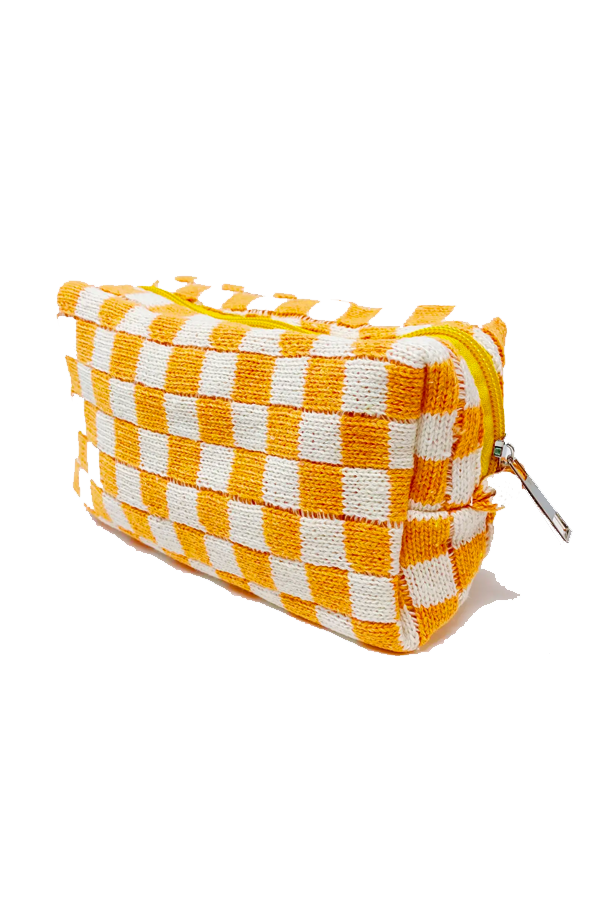 Check Yourself Cosmetic Bag | Orange/White - Main Image Number 1 of 1