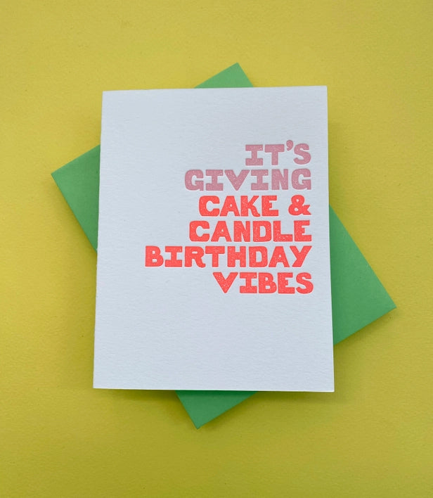 It's Giving Cake Vibes Greeting Card - Visual Media Number 1 of 1