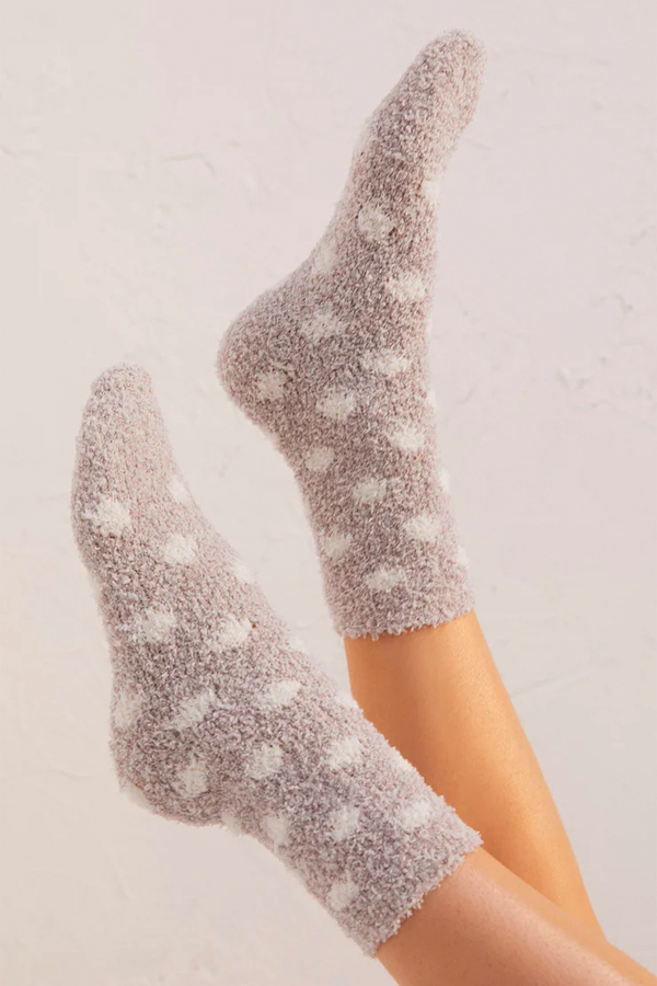 2-Pack Plush Dot Socks | Bone - Main Image Number 3 of 3