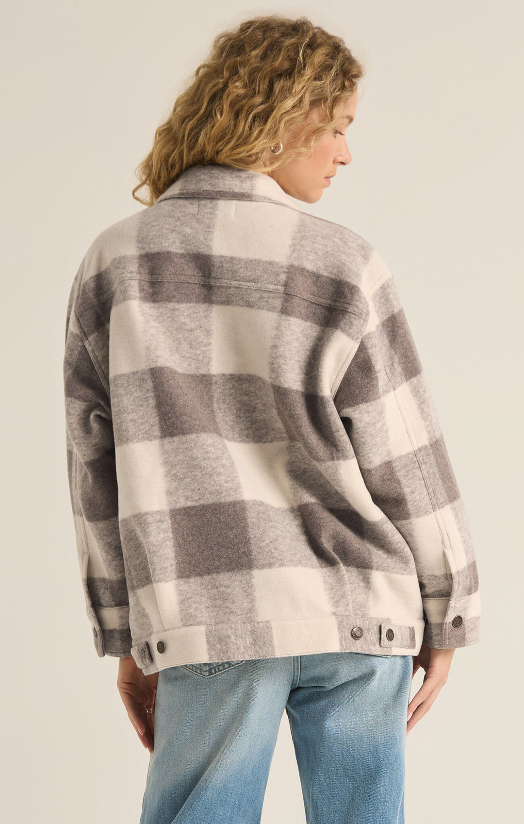 Preston Knit Plaid Jacket | Slate Grey - Visual Media Number 3 of 3