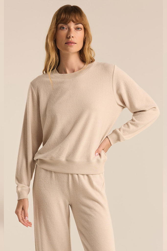 Russel Cozy Pullover | Light Oatmeal Heather - Thumbnail Image Number 1 of 3
