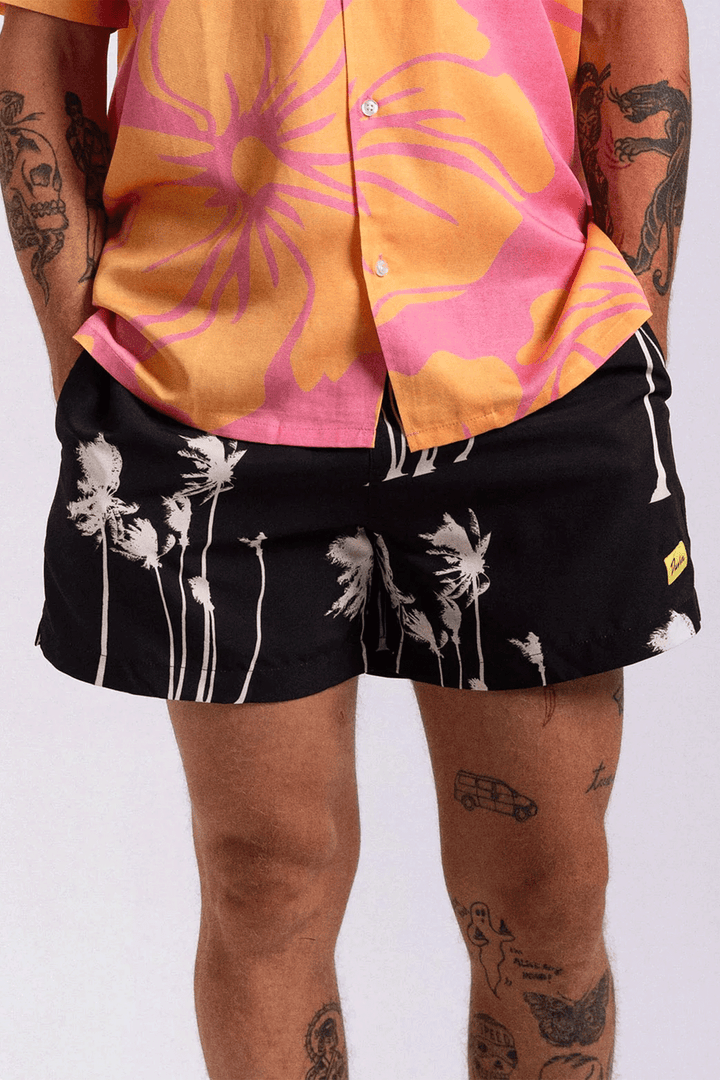 Hurricane Palm Swim Short | Black - Thumbnail Image Number 1 of 2
